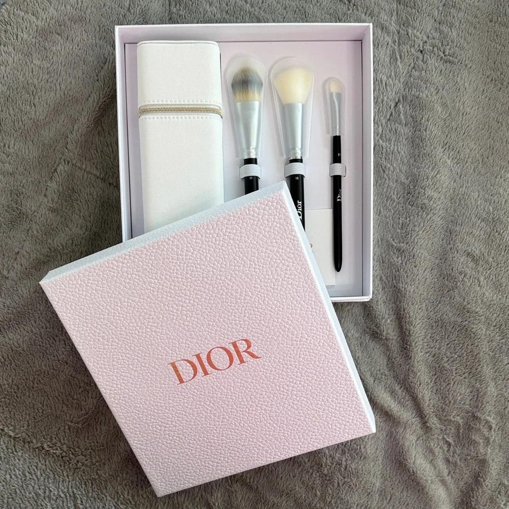 New Dior White & Black Makeup Brush Set with Case limited edition
